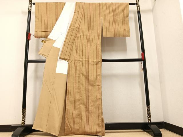 平和屋着物●竹村紫浩　一珍染　紬　間道　正絹　逸品　AAAZ5095ph