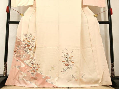 平和屋着物●創業460年・千總　訪問着　草花文　金銀彩　高島屋扱い　正絹　逸品　AAAZ5098ph