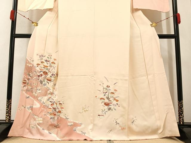 平和屋着物●創業460年・千總　訪問着　草花文　金銀彩　高島屋扱い　正絹　逸品　AAAZ5098ph