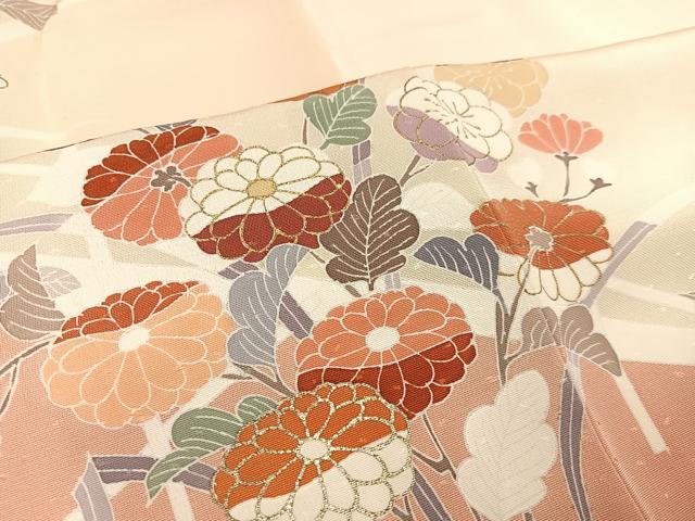 平和屋着物●創業460年・千總　訪問着　草花文　金銀彩　高島屋扱い　正絹　逸品　AAAZ5098ph