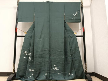 平和屋着物●訪問着 ろうけつ染め 葡萄蔦の葉 銀糸 正絹 逸品 AAAZ5099ph