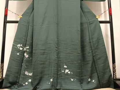 平和屋着物●訪問着 ろうけつ染め 葡萄蔦の葉 銀糸 正絹 逸品 AAAZ5099ph