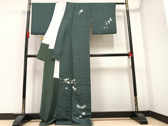 平和屋着物●訪問着 ろうけつ染め 葡萄蔦の葉 銀糸 正絹 逸品 AAAZ5099ph