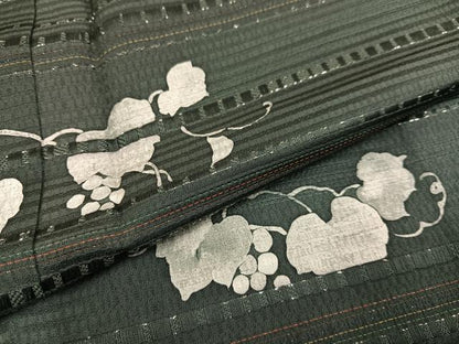 平和屋着物●訪問着 ろうけつ染め 葡萄蔦の葉 銀糸 正絹 逸品 AAAZ5099ph