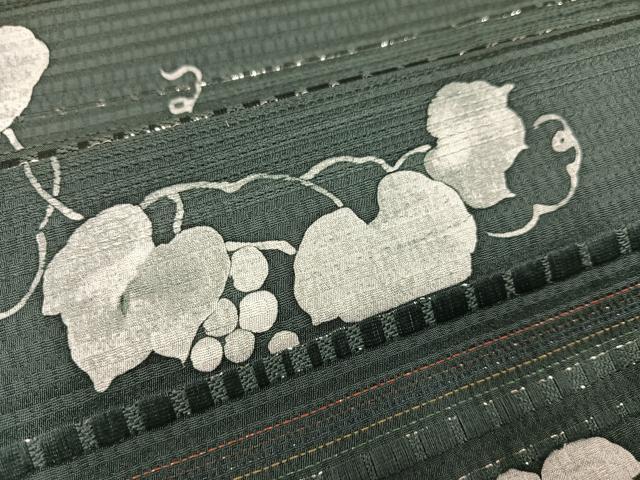 平和屋着物●訪問着 ろうけつ染め 葡萄蔦の葉 銀糸 正絹 逸品 AAAZ5099ph