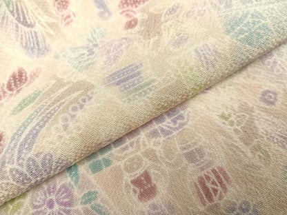 平和屋着物●上質な小紋 ろうけつ染め バティック 更紗文様 鬼しぼ縮緬 正絹 逸品 AAAZ5101ph