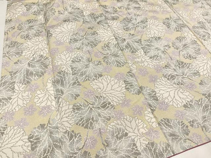 平和屋着物●上質な紬　草花文　正絹　逸品　AAAZ5106ph