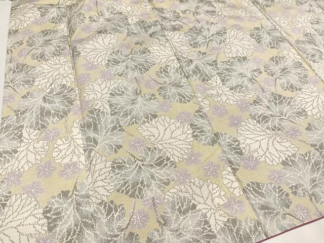 平和屋着物●上質な紬　草花文　正絹　逸品　AAAZ5106ph