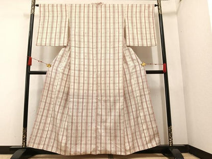 平和屋着物●上質なお召 琉球絣文様 正絹 逸品 AAAZ5109ph