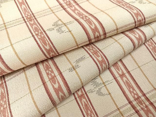 平和屋着物●上質なお召 琉球絣文様 正絹 逸品 AAAZ5109ph