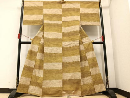 平和屋着物●上質な紬 段違い 正絹 逸品 AAAZ5118ph