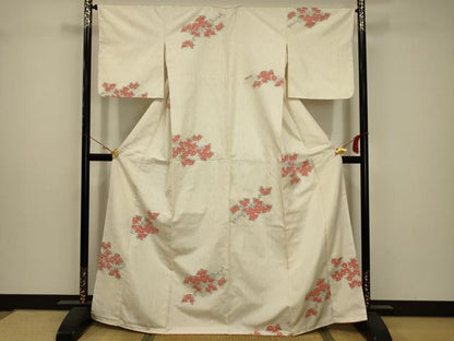 平和屋着物■上質な紬 枝花文 正絹 逸品 AAAZ5343sx