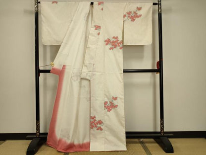 平和屋着物■上質な紬 枝花文 正絹 逸品 AAAZ5343sx
