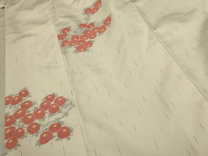 平和屋着物■上質な紬 枝花文 正絹 逸品 AAAZ5343sx