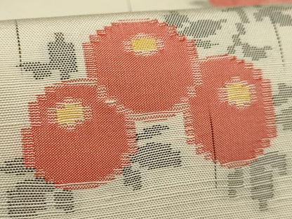 平和屋着物■上質な紬 枝花文 正絹 逸品 AAAZ5343sx