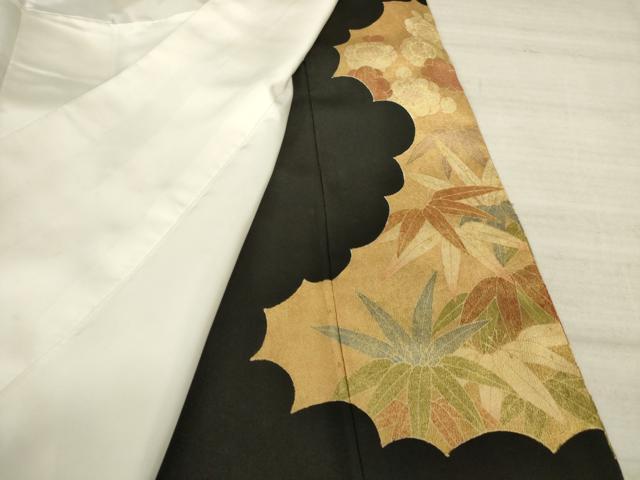 平和屋着物■豪華黒留袖 駒刺繍 鴛鴦花文 金彩 正絹 逸品 AAAZ5585ma