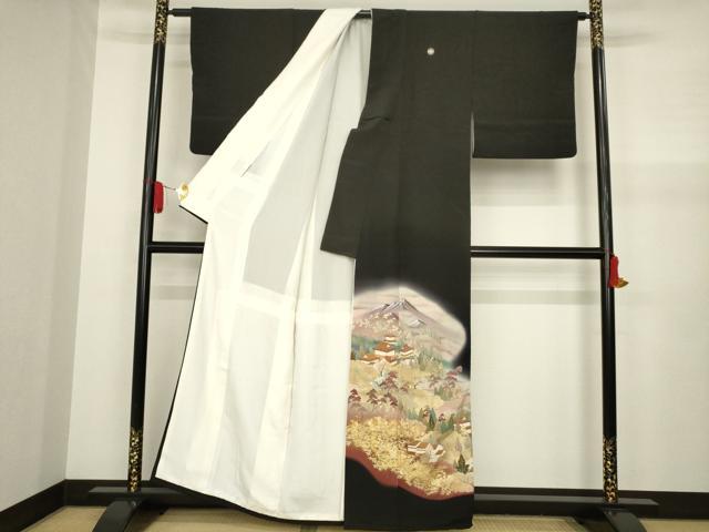平和屋着物■豪華黒留袖 風景文 暈し染め 金彩 正絹 逸品 AAAZ5588ma