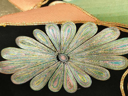 平和屋着物■豪華黒留袖　駒刺繍　流水花文　正絹　逸品　AAAZ5613ma