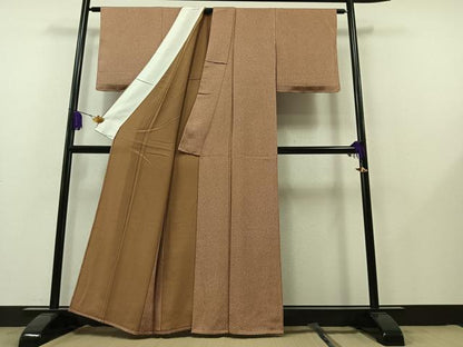 平和屋着物▽京友禅の第一人者　松井青々　小紋　単衣　霞文　反端付き　正絹　逸品　AAAZ5690jh
