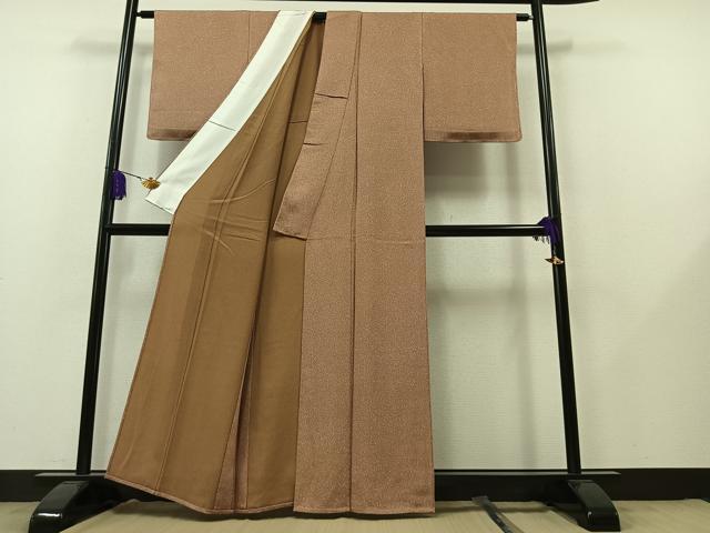 平和屋着物▽京友禅の第一人者　松井青々　小紋　単衣　霞文　反端付き　正絹　逸品　AAAZ5690jh