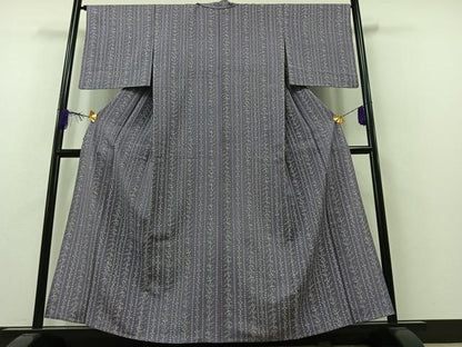 平和屋着物▽上質な小紋　単衣　花間道　正絹　逸品　AAAZ5693jh