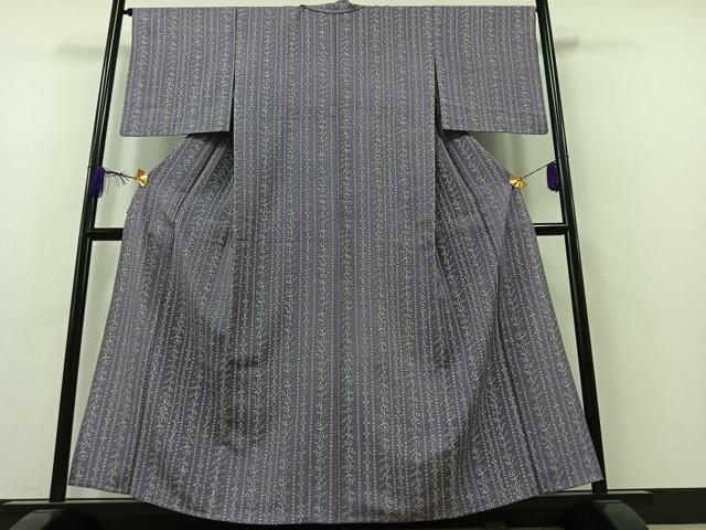 平和屋着物▽上質な小紋　単衣　花間道　正絹　逸品　AAAZ5693jh