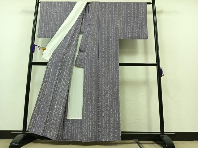 平和屋着物▽上質な小紋　単衣　花間道　正絹　逸品　AAAZ5693jh