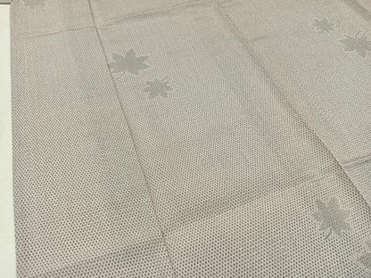 平和屋着物▽本塩沢　単衣　110亀甲　舞葉文　正絹　逸品　AAAZ5695jh