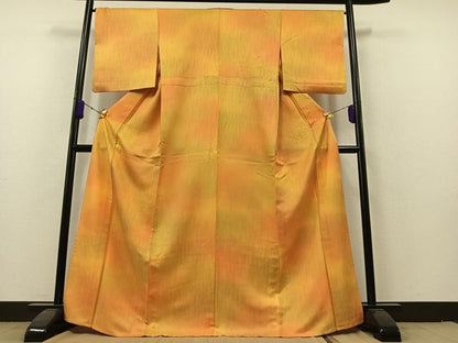 平和屋着物▽上質な小紋 単衣 樹林文 暈し染め ロング丈 正絹 逸品 AAAZ5696jh