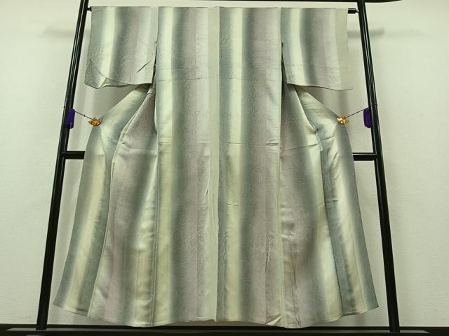 平和屋着物▽上質な小紋　単衣　間道　暈し染め　正絹　逸品　AAAZ5697jh