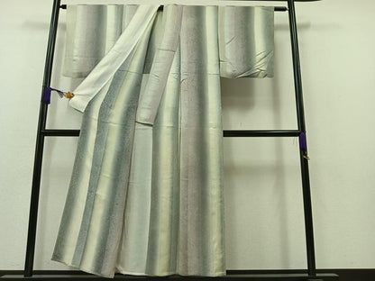 平和屋着物▽上質な小紋　単衣　間道　暈し染め　正絹　逸品　AAAZ5697jh