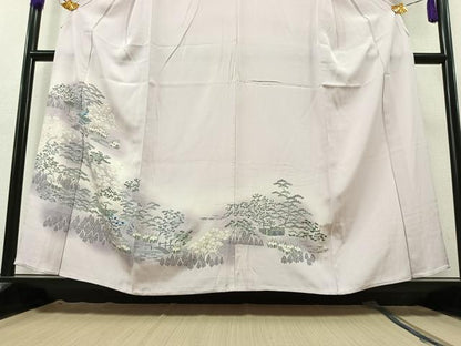 平和屋着物▽訪問着 単衣 風景文 暈し染め 正絹 逸品 AAAZ5699jh
