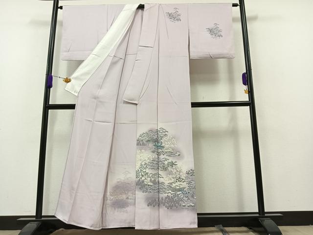 平和屋着物▽訪問着 単衣 風景文 暈し染め 正絹 逸品 AAAZ5699jh