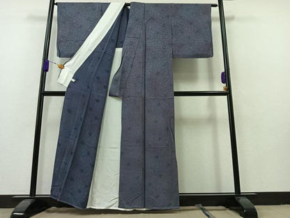 平和屋着物▽上質な小紋 単衣 作家物 霞文 暈し染め 正絹 逸品 未使用 AAAZ5700jh