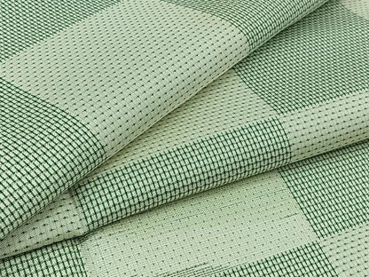 平和屋着物▽お召　単衣　市松文様　正絹　逸品　AAAZ5701jh