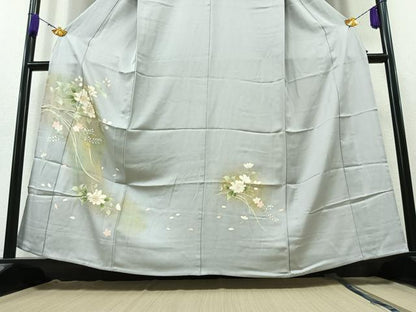 平和屋着物▽訪問着 単衣 枝花文 暈し染め 金彩 正絹 逸品 AAAZ5702jh
