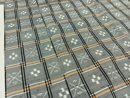 平和屋着物▽上質な紬　単衣　琉球絣文様　正絹　逸品　AAAZ5704jh