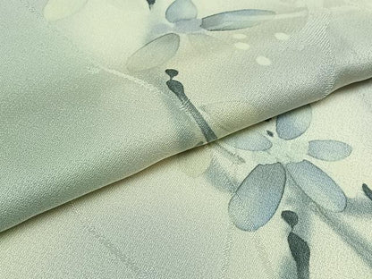 平和屋着物▽上質な小紋 単衣 手描き 枝花文 暈し染め 正絹 逸品 AAAZ5705jh