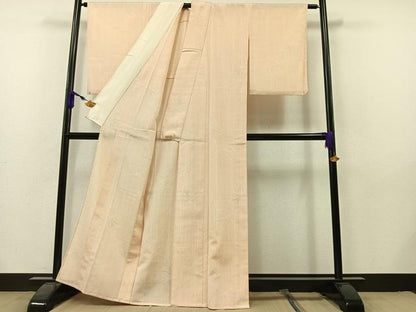 平和屋着物▽本塩沢 単衣 舞葉文 正絹 逸品 AAAZ5706jh