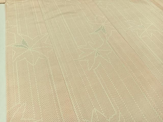 平和屋着物▽本塩沢 単衣 舞葉文 正絹 逸品 AAAZ5706jh