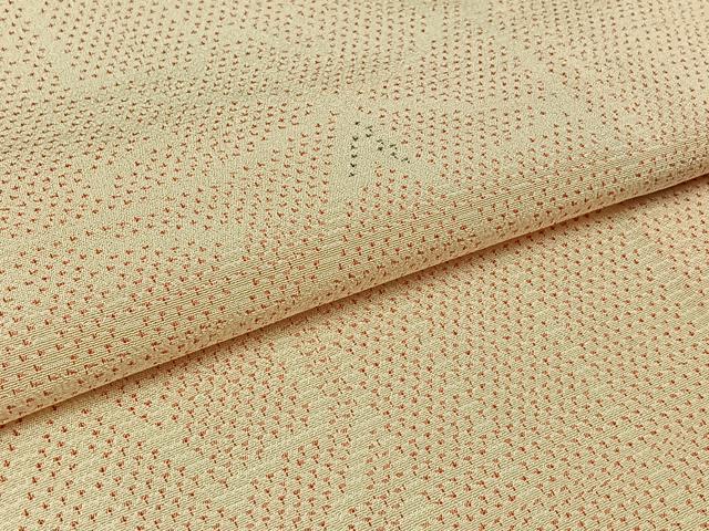 平和屋着物▽本塩沢 単衣 舞葉文 正絹 逸品 AAAZ5706jh