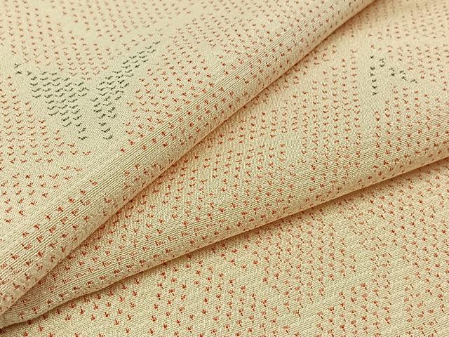 平和屋着物▽本塩沢 単衣 舞葉文 正絹 逸品 AAAZ5706jh