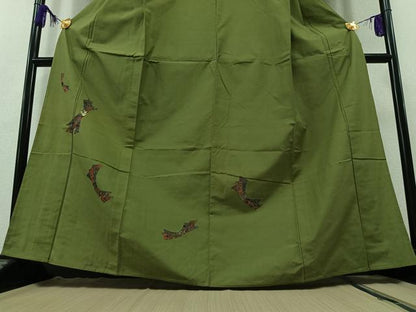 平和屋着物▽訪問着　単衣　切嵌束ね熨斗文　金糸　正絹　逸品　AAAZ5707jh
