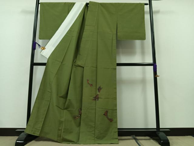 平和屋着物▽訪問着　単衣　切嵌束ね熨斗文　金糸　正絹　逸品　AAAZ5707jh