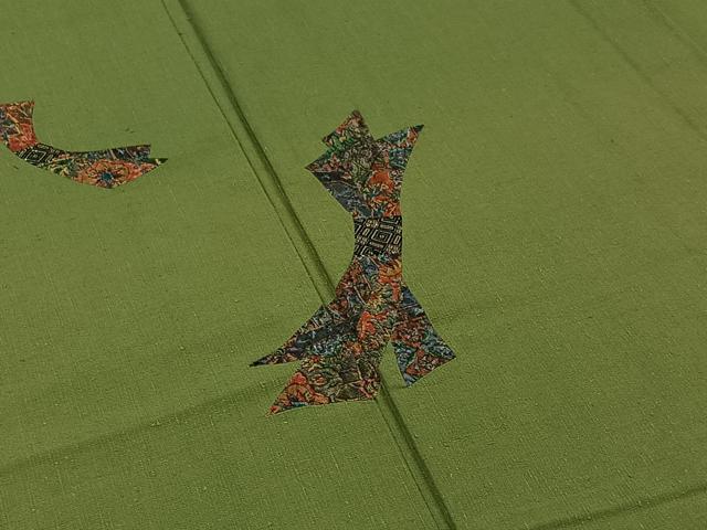 平和屋着物▽訪問着　単衣　切嵌束ね熨斗文　金糸　正絹　逸品　AAAZ5707jh