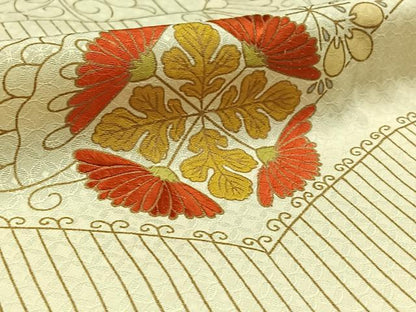 平和屋着物▽訪問着 単衣 駒刺繍 七宝花文 金糸 正絹 逸品 AAAZ5709jh