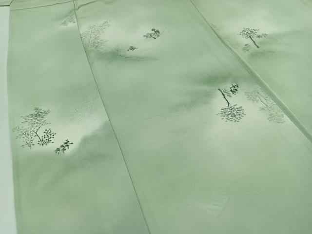 平和屋着物▽上質な小紋 単衣 地紋起こし 風景文 暈し染め 正絹 逸品 AAAZ5713jh