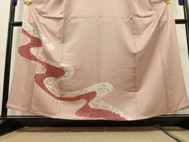 平和屋着物▽訪問着　単衣　絞り　正絹　逸品　AAAZ5717jh