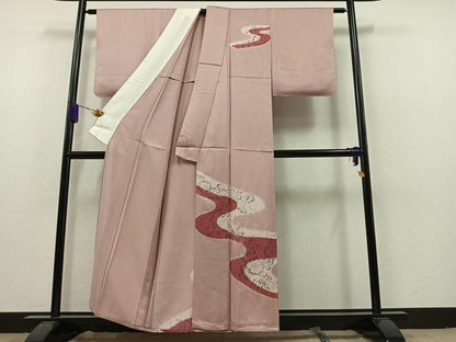 平和屋着物▽訪問着　単衣　絞り　正絹　逸品　AAAZ5717jh
