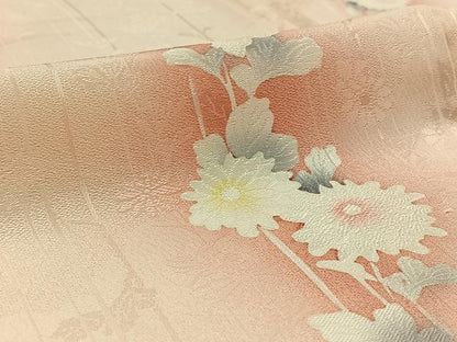 平和屋着物▽上質な小紋　単衣　草花文　暈し染め　正絹　逸品　AAAZ5718jh